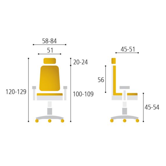 Kancelárska stolička čalúnená s podhlavníkom KARME MESH