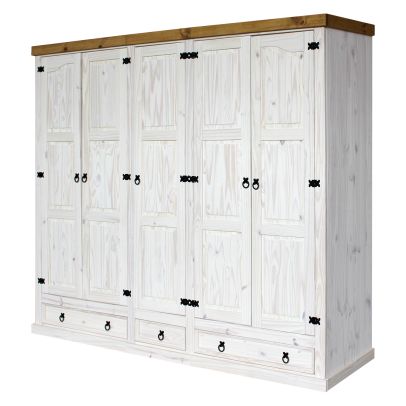 Skriňa 5-dverová CORONA biely vosk