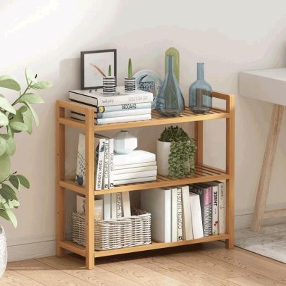 3-policový regál, prírodný bambus, FIORE TYP 1 2