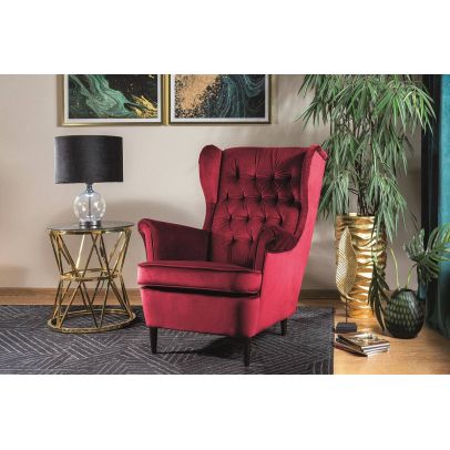 Signal kreslo HARRY VELVET wenge/granátová bluvel 86 2