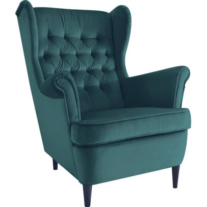 Signal kreslo HARRY VELVET wenge/zelená bluvel 78