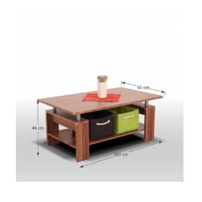 Konferenčný stolík, svetlý orech/strieborná, ROKO 2