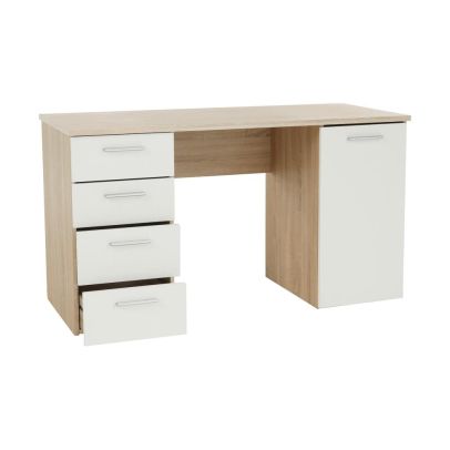 Písací stôl, dub sonoma/biela, EUSTACH 2