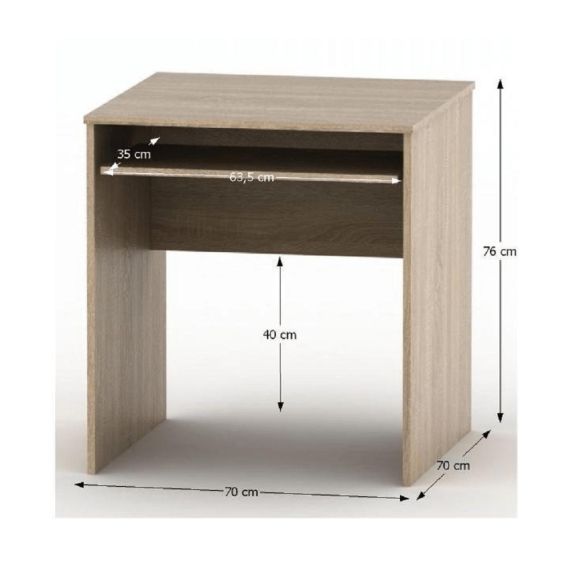 Písací stôl s výsuvom, dub sonoma, TEMPO ASISTENT NEW 023