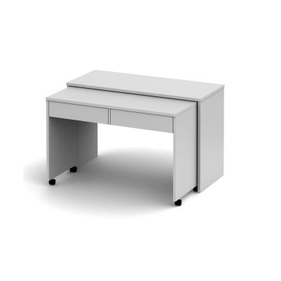 Rozkladací PC stôl so šuplíkmi, biela, VERSAL NEW 2