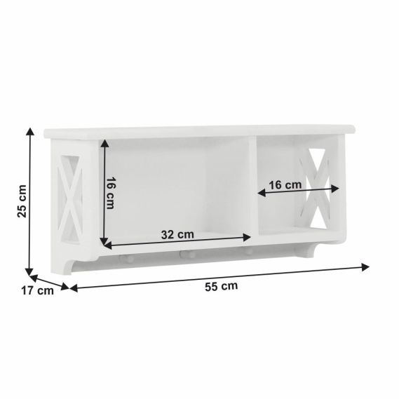 Závesná polica, biela, RAFAELLO