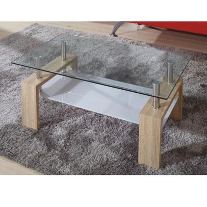Konferenčný stolík, dub sonoma/sklo, LIBOR NEW 2