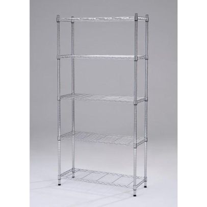 Regál, 5-policový, chróm, JUVEN 2