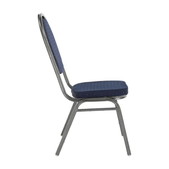 Stolička, stohovateľná, látka modrá/sivý rám, JEFF 2 NEW