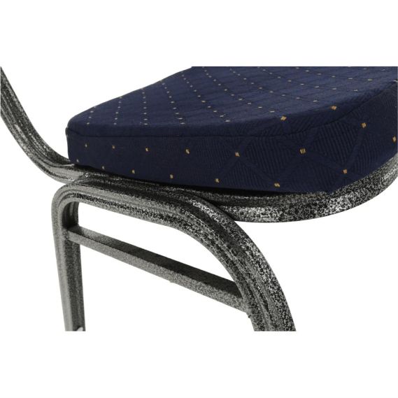 Stolička, stohovateľná, látka modrá/sivý rám, JEFF 2 NEW