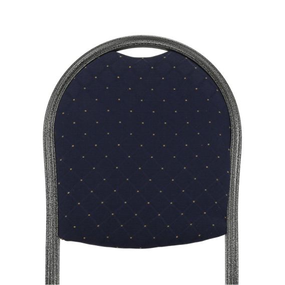 Stolička, stohovateľná, látka modrá/sivý rám, JEFF 2 NEW