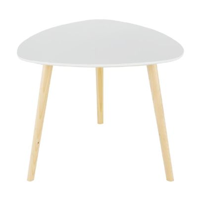 Príručný stolík, biela/drevo natural, TAVAS