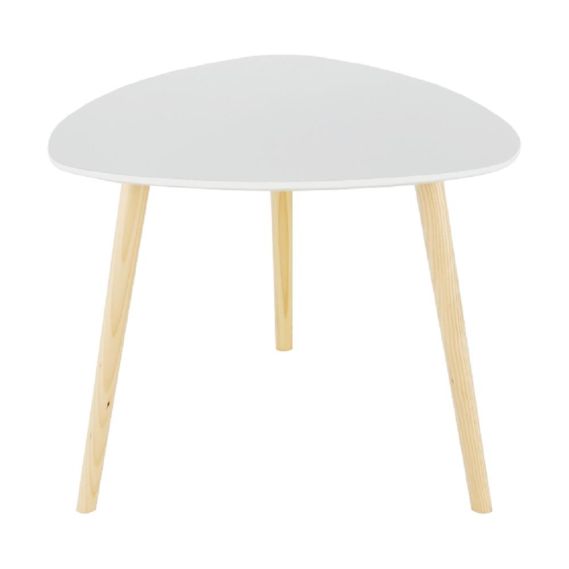 Príručný stolík, biela/drevo natural, TAVAS