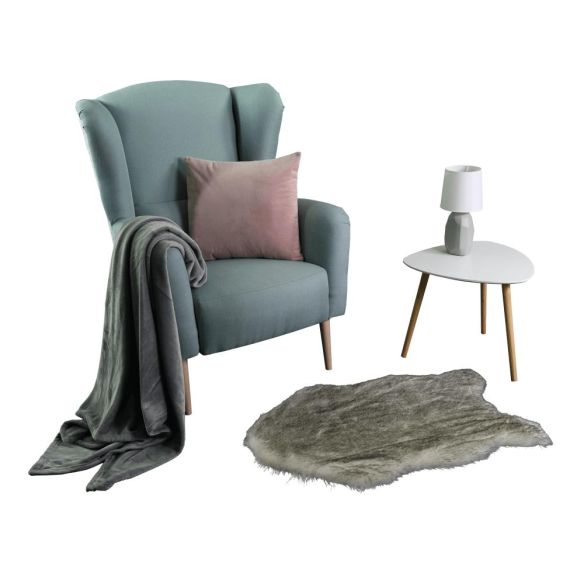 Príručný stolík, biela/drevo natural, TAVAS