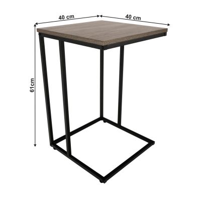 Príručný stolík, dub/čierna, KALA 2