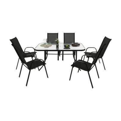 Stohovateľná stolička, tmavosivá/čierna, ALDERA 2