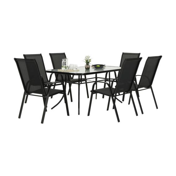 Stohovateľná stolička, tmavosivá/čierna, ALDERA