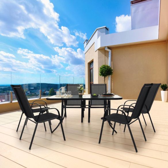 Stohovateľná stolička, tmavosivá/čierna, ALDERA