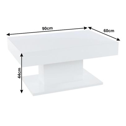 Konferenčný stôl s úložným priestorom, biela vysoký lesk, DIKARO 2