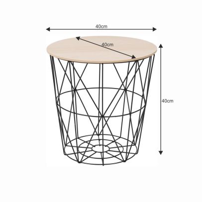 Príručný stolík, prírodná/čierna, NANCER TYP 1 2