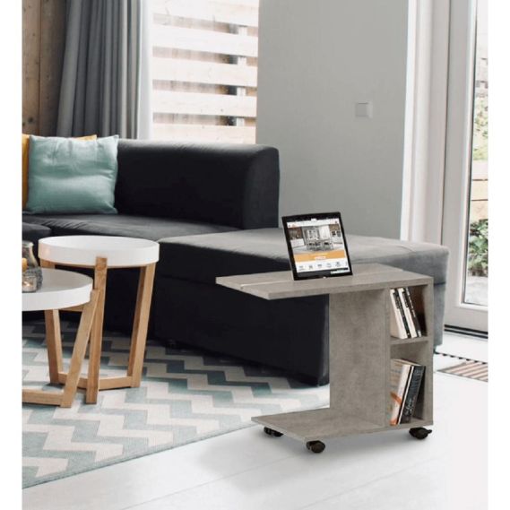 Príručný stolík, svetlý betón, NIDEN