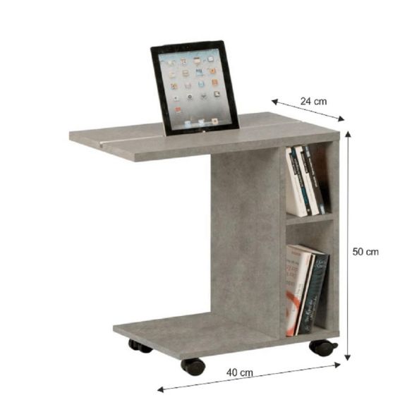 Príručný stolík, svetlý betón, NIDEN