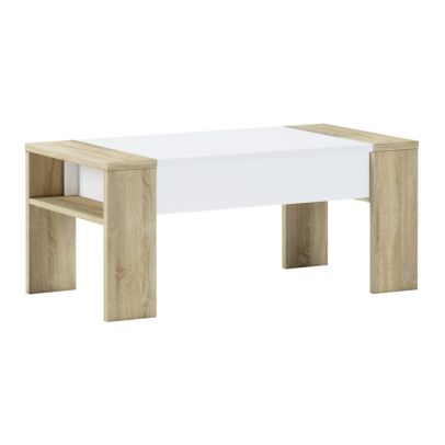 Konferenčný stolík, dub sonoma/biela, PULA 2