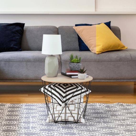 Príručný stolík, prírodná/čierna, NANCER TYP 2