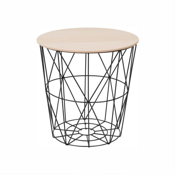 Príručný stolík, prírodná/čierna, NANCER TYP 2