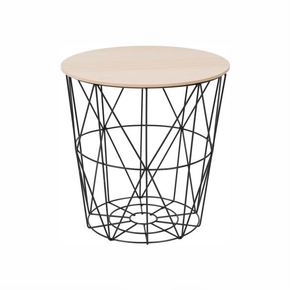 Príručný stolík, prírodná/čierna, NANCER TYP 2