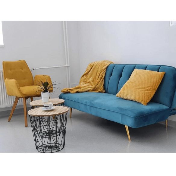 Príručný stolík, prírodná/čierna, NANCER TYP 2