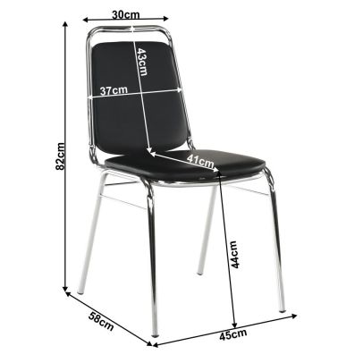 Zasadacia stolička, čierna ekokoža, ZEKI 2