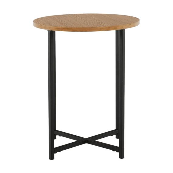 Príručný stolík,  dub/čierny kov, IMSAR