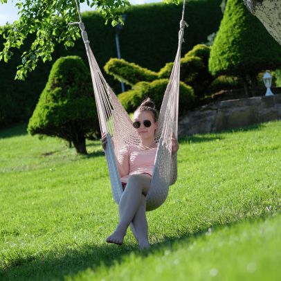 Závesné hojdacie kreslo, biela, KAZAN 2