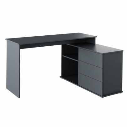 Univerzálny rohový PC stôl, grafit, TERINO 2
