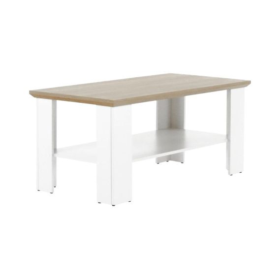 Konferenčný stolík MZ17, biela/dub grand, LEON