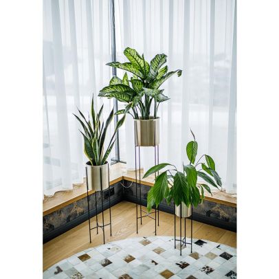 Kvetináč, čierna/zlatá, JUDE TYP 2 2