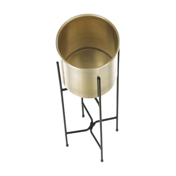 Kvetináč, čierna/zlatá, JUDE TYP 2