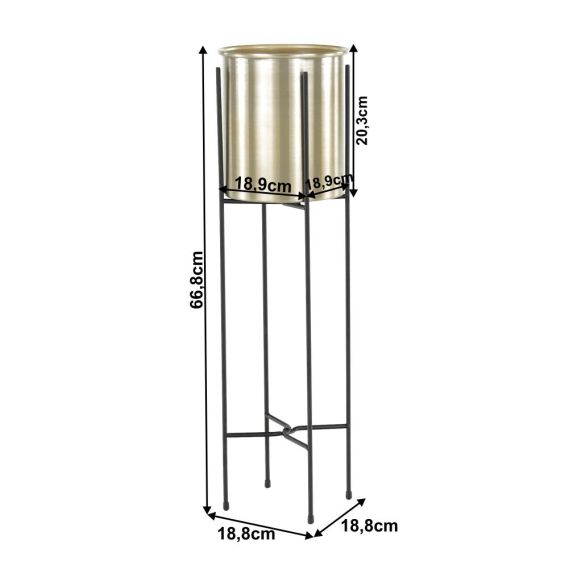 Kvetináč, čierna/zlatá, JUDE TYP 2