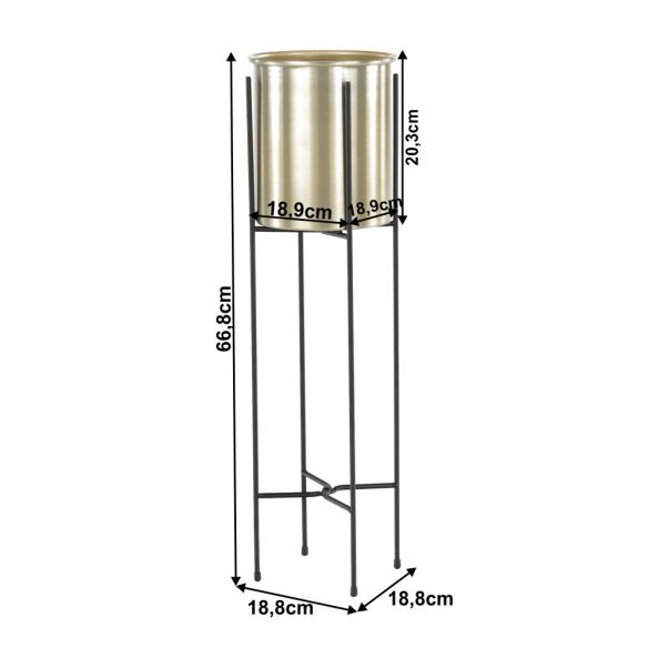 Kvetináč, čierna/zlatá, JUDE TYP 2