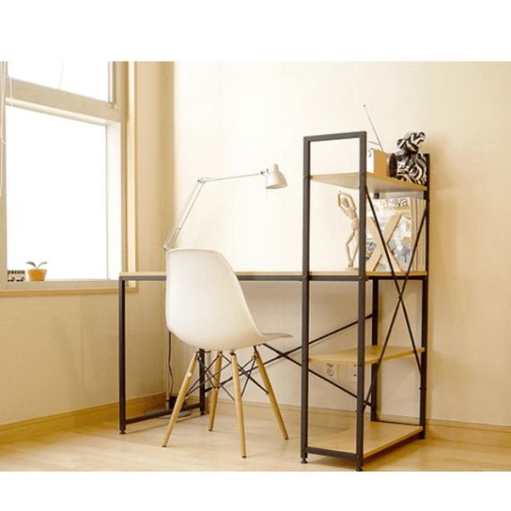 PC stôl/viacúčelový praktický stôl, dub/čierna, VEINA