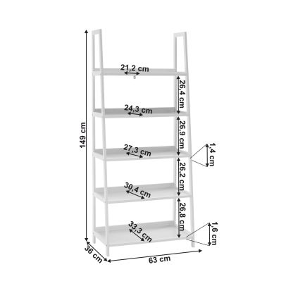5-policový regál, biela, REON TYP 3 2