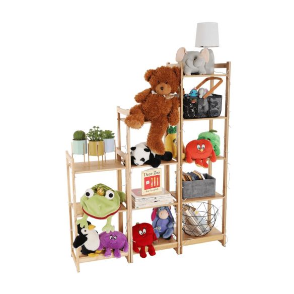 4-poličkový regál, prírodný bambus, IMPEROR TYP 2