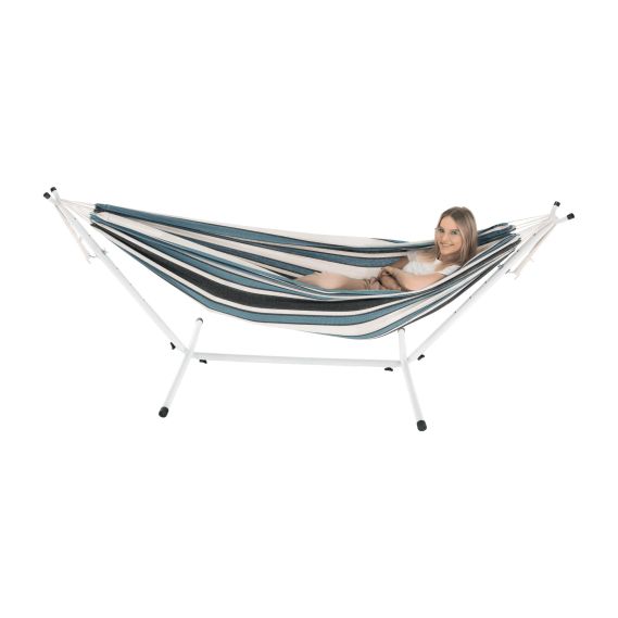 Hojdacia závesná sieť, vzor modrý pásik, KABUKI- double