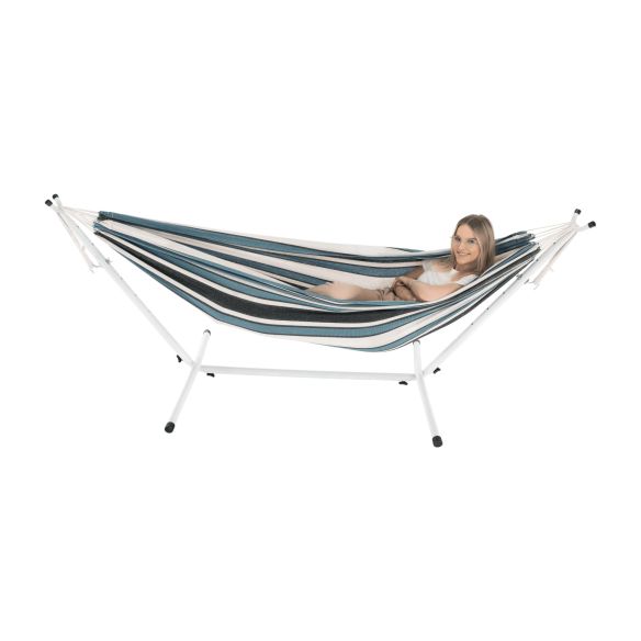 Hojdacia závesná sieť, vzor modrý pásik, KABUKI- double