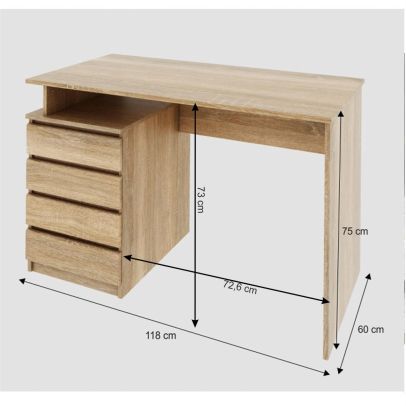 PC stôl, dub sonoma, HANY NEW 2