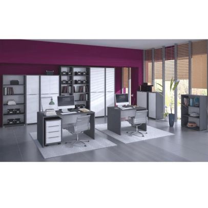 Písací stôl, grafit/biela, RIOMA NEW TYP 17 2