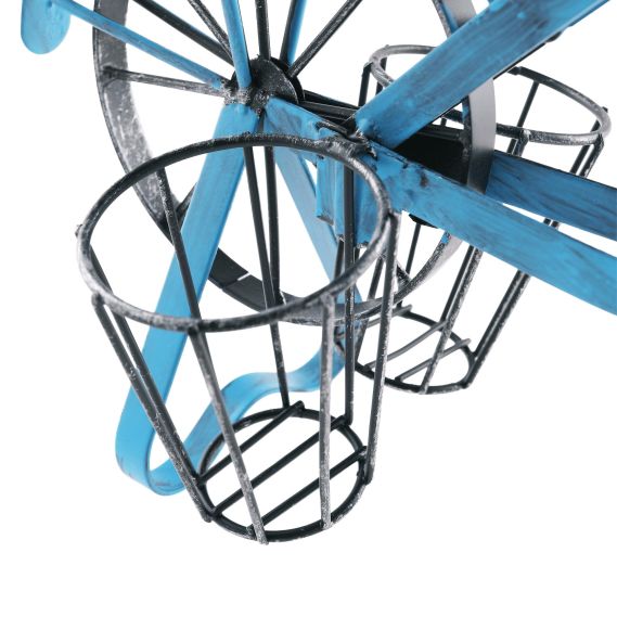 Retro kvetináč v tvare bicykla, čierna/modrá, ALBO