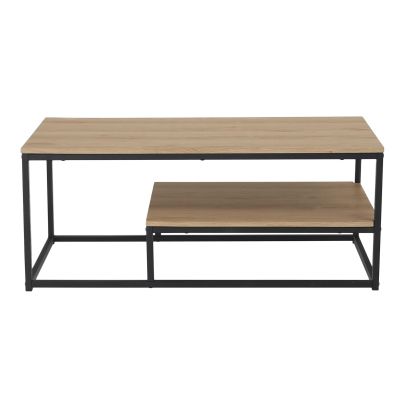 Konferenčný stolík, dub svetlý/čierna, LARON 2