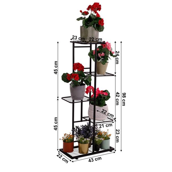 Kovový stojan na kvety, tmavosivá, BAMIR TYP 1